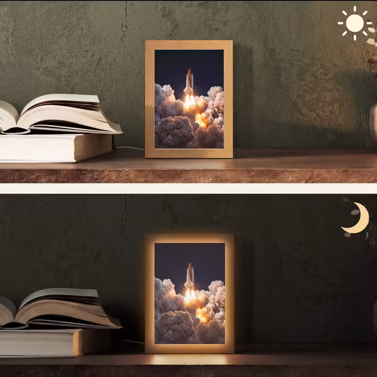 Tafellamp - Ruimtevaartuig - Lancering - Sterren - Ruimtevaartuig - Lancering - Sterren Light Box met kabel (Tafellamp) klein