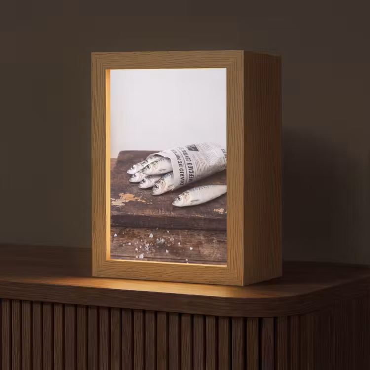 Tafellamp - Sardientje - krant - snijplank - Sardientje - krant - snijplank Light Box met kabel (Tafellamp) klein