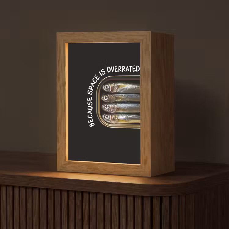 Sardines - Tekst - Vis - Blik Light Box met kabel (Tafellamp) klein -z3d_website