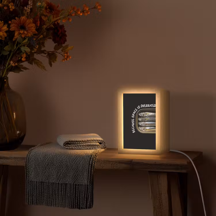 Sardines - Tekst - Vis - Blik Light Box met kabel (Tafellamp) klein -sfeer4