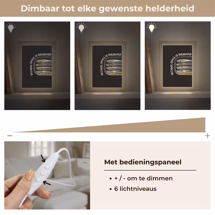 Sardines - Tekst - Vis - Blik Light Box met kabel (Tafellamp) klein -USP_dimbaarNL