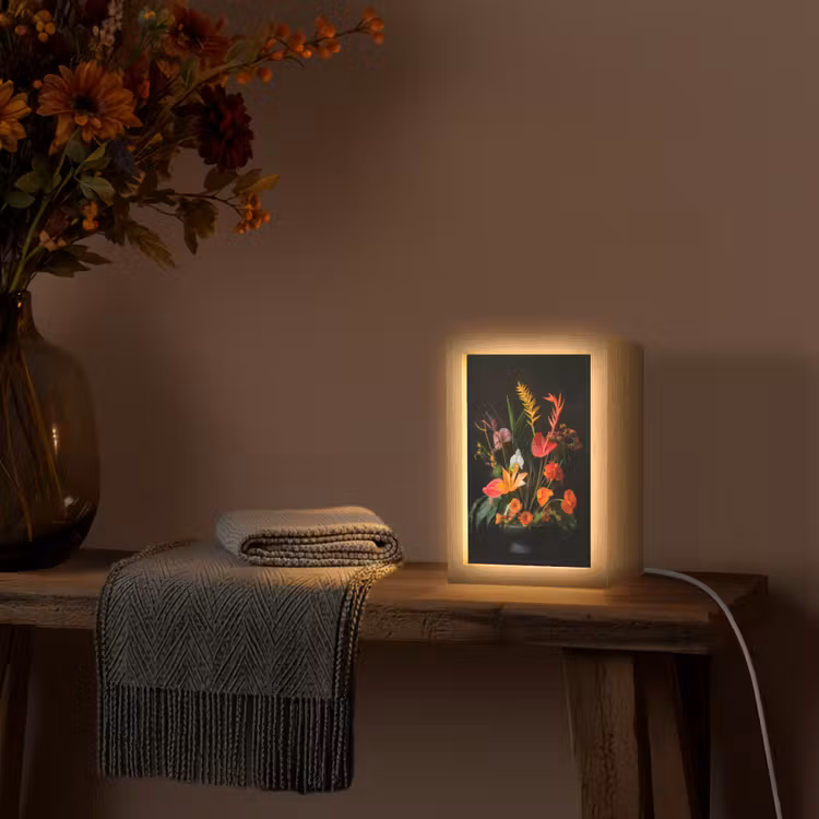 Schaal - Boeket - Bloemen Light Box met kabel (Tafellamp) klein -sfeer4
