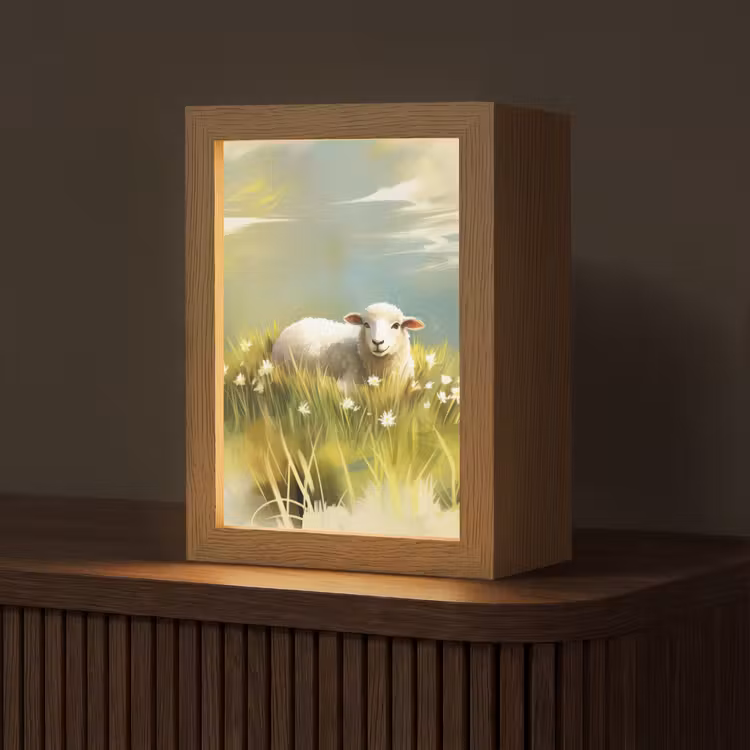 Schaap - Weide - Groen Light Box met kabel (Tafellamp) klein -z3d_website