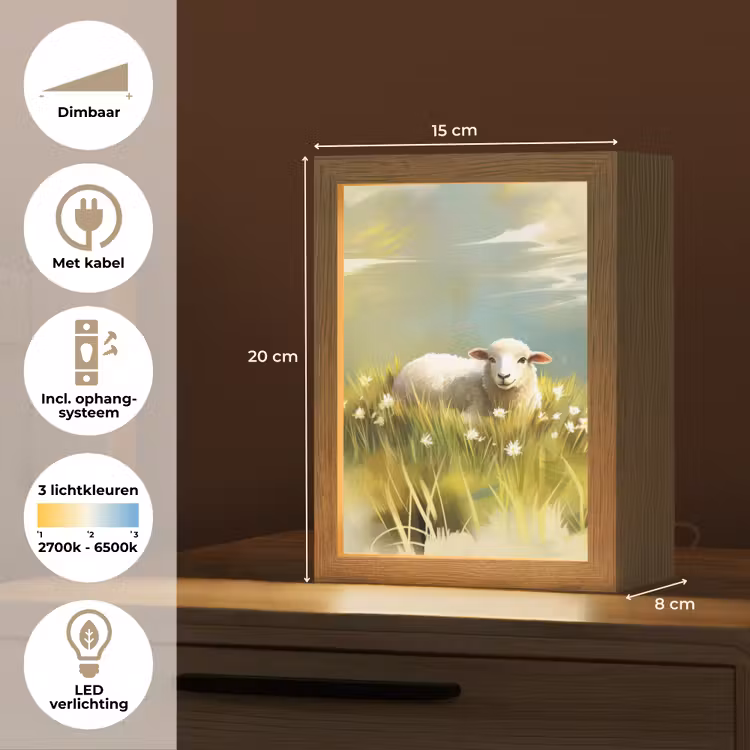 Schaap - Weide - Groen Light Box met kabel (Tafellamp) klein -USP_NL