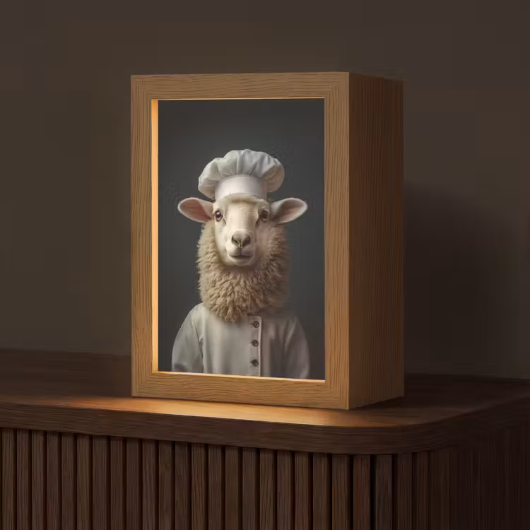 Schaap - Wol - Kok Light Box met kabel (Tafellamp) klein -z3d_website