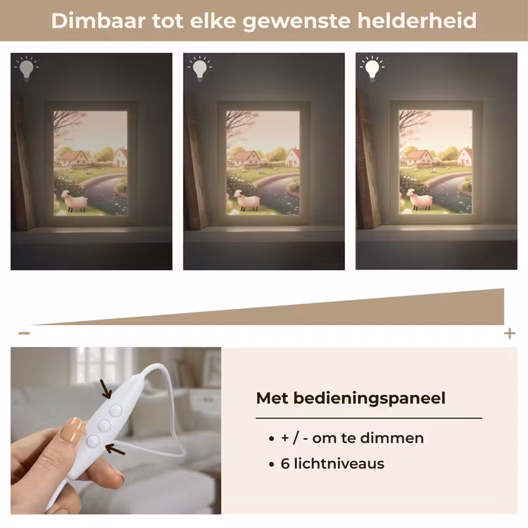 Schapen - Huisje - Platteland Light Box met kabel (Tafellamp) klein -USP_dimbaarNL