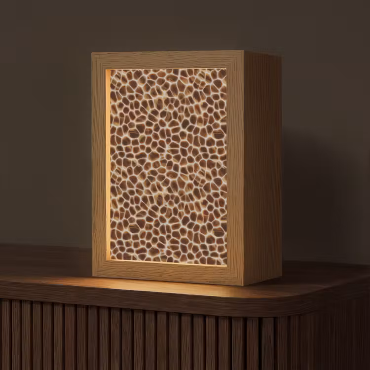 Schildpad - Patroon - Bruin Light Box met kabel (Tafellamp) klein 925 -z3d_website