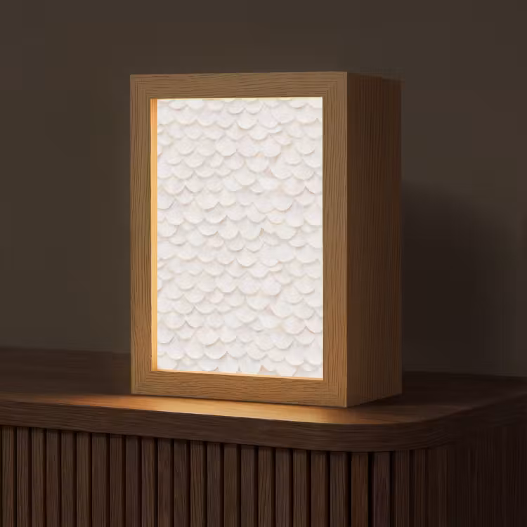 Schubben - Wit - Elegant Light Box met kabel (Tafellamp) klein 925 -z3d_website