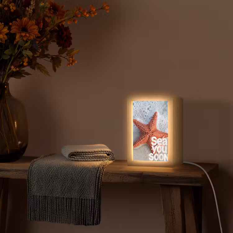Sea you soon - Zeester - Zee Light Box met kabel (Tafellamp) klein -sfeer4