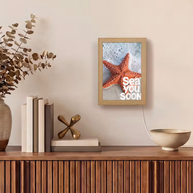 Sea you soon - Zeester - Zee Light Box met kabel (Tafellamp) klein -sfeer2