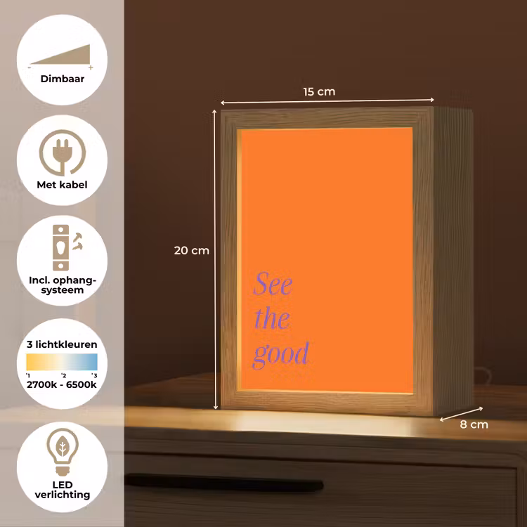 See te good - Paars - Oranje Light Box met kabel (Tafellamp) klein -USP_NL