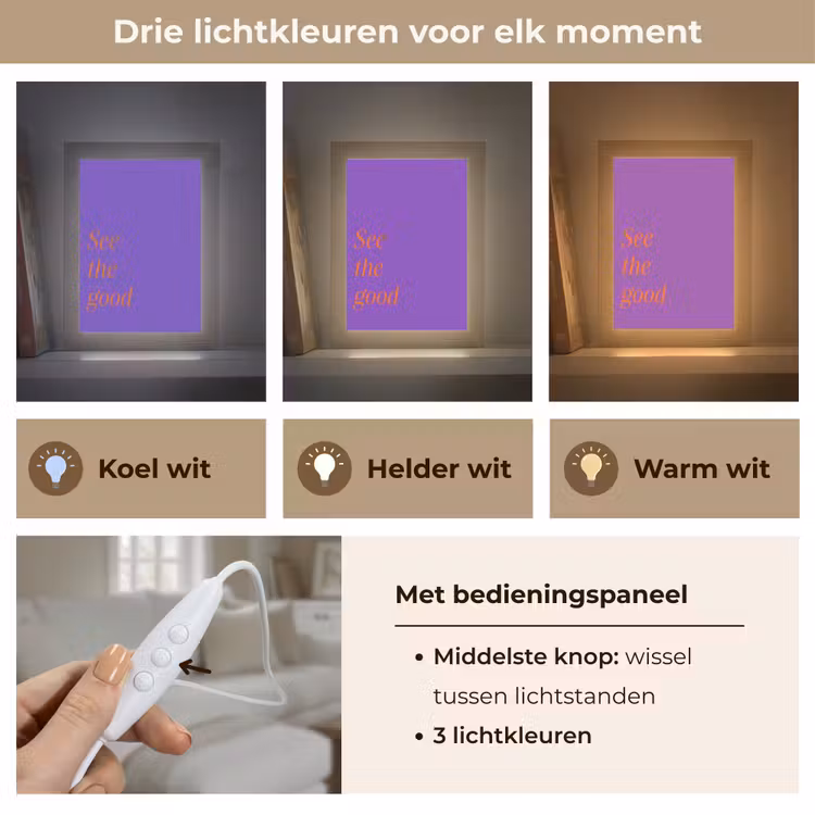 See the good - Oranje - Paars Light Box met kabel (Tafellamp) klein -USP_lichtkleurNL