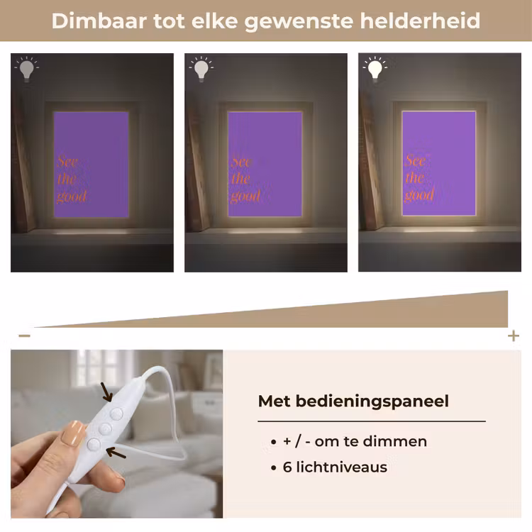 See the good - Oranje - Paars Light Box met kabel (Tafellamp) klein -USP_dimbaarNL