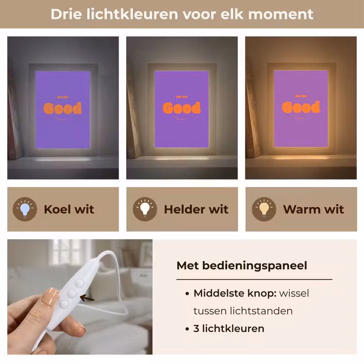 See the good - Oranje - Paars - Smiley Light Box met kabel (Tafellamp) klein -USP_lichtkleurNL