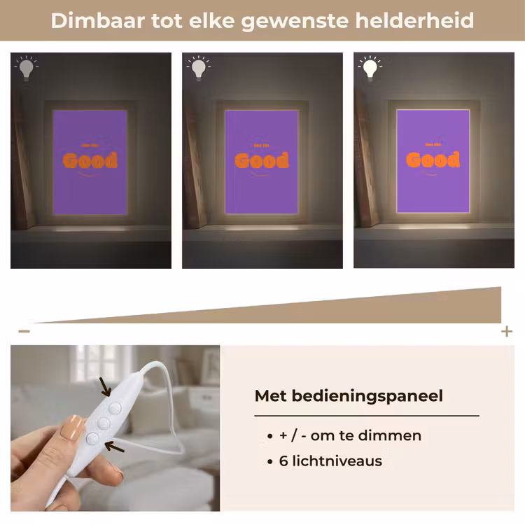 See the good - Oranje - Paars - Smiley Light Box met kabel (Tafellamp) klein -USP_dimbaarNL
