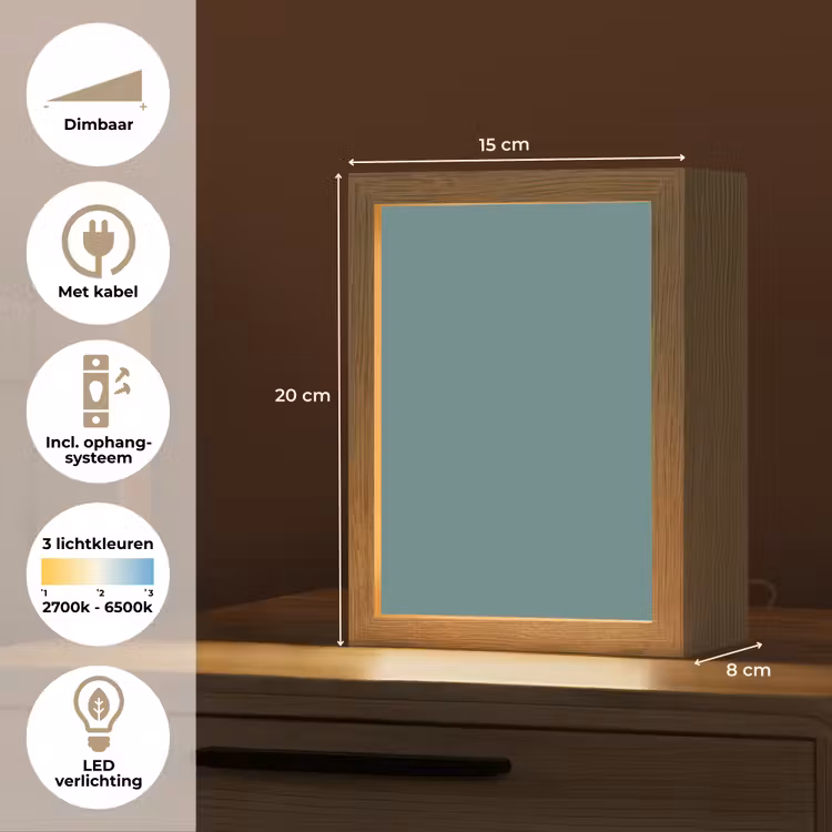 Serene - Teal - Blauw Light Box met kabel (Tafellamp) klein 925 -USP_NL