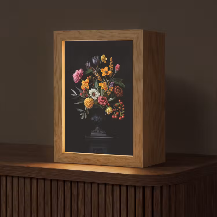 Sierlijk - Boeket - Bladeren Light Box met kabel (Tafellamp) klein -z3d_website