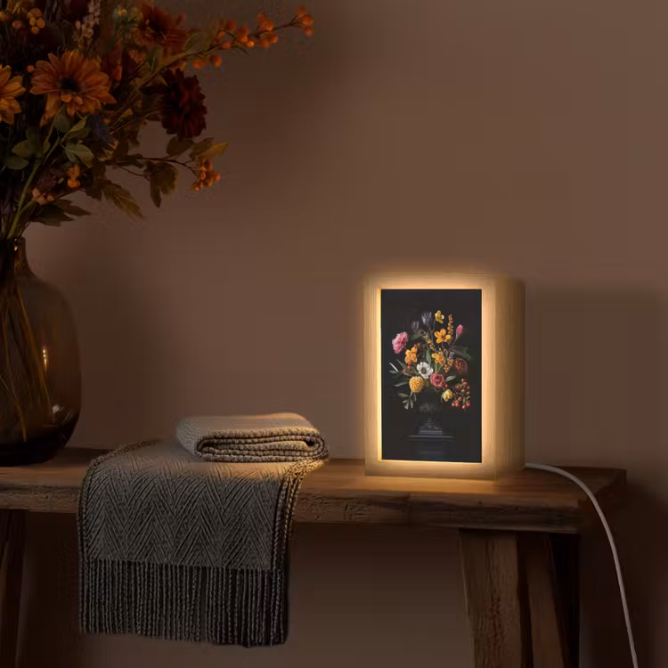 Sierlijk - Boeket - Bladeren Light Box met kabel (Tafellamp) klein -sfeer4