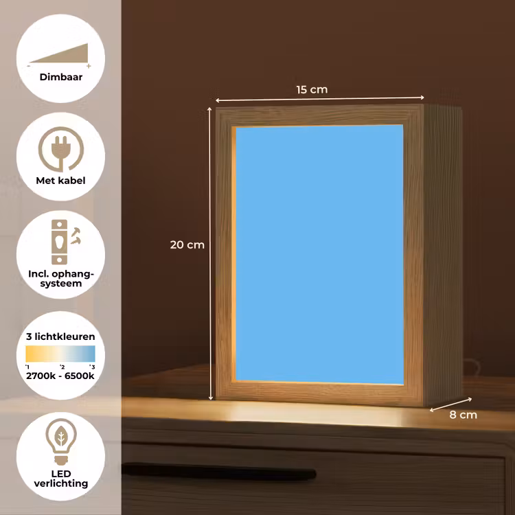 Sky - Blue - Blauw Light Box met kabel (Tafellamp) klein 925 -USP_NL