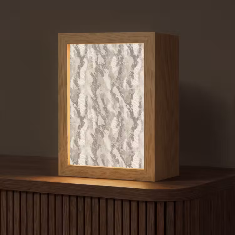 Slang - Patroon - Taupe Light Box met kabel (Tafellamp) klein 925 -z3d_website