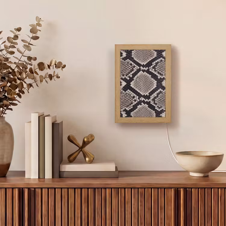 Slangenleer - Patroon - Beige Light Box met kabel (Tafellamp) klein -sfeer2