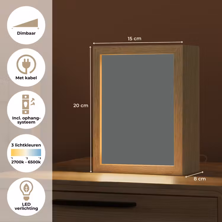 Slate - Millstone - Grijs Light Box met kabel (Tafellamp) klein 925 -USP_NL