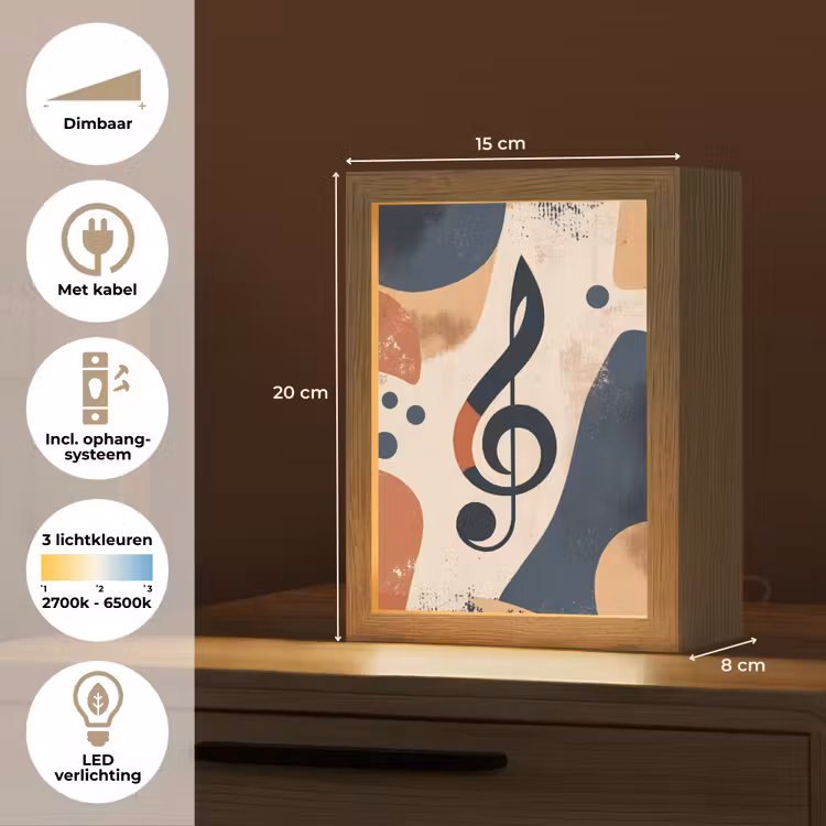 Sleutel - G - Abstract - Beige Light Box met kabel (Tafellamp) klein -USP_NL