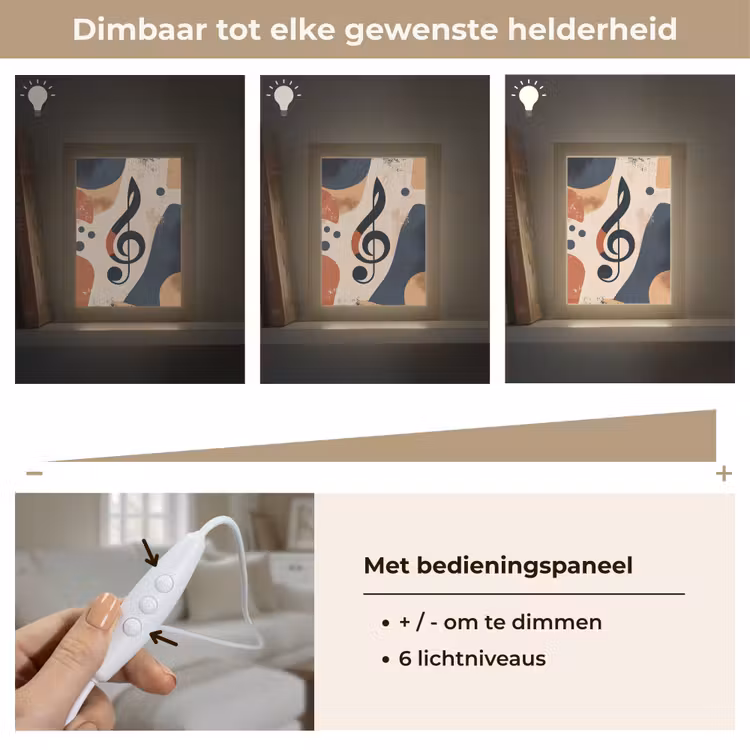Sleutel - G - Abstract - Beige Light Box met kabel (Tafellamp) klein -USP_dimbaarNL