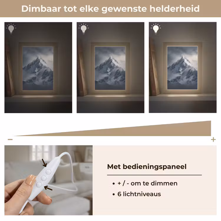 Sneeuw - Berg - Wolken Light Box met kabel (Tafellamp) klein -USP_dimbaarNL