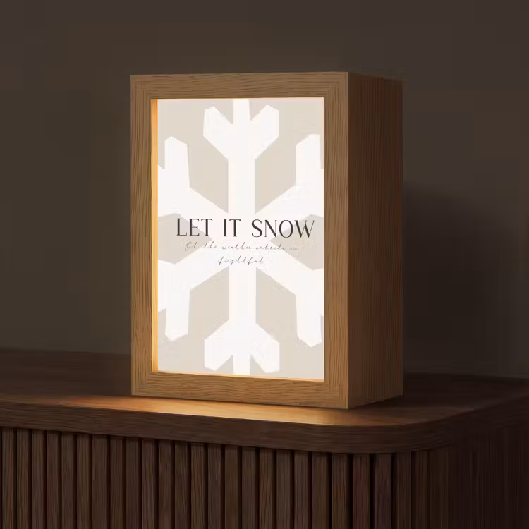 Sneeuw - Japandi - Winter - Decoratie Light Box met kabel (Tafellamp) klein -z3d_website