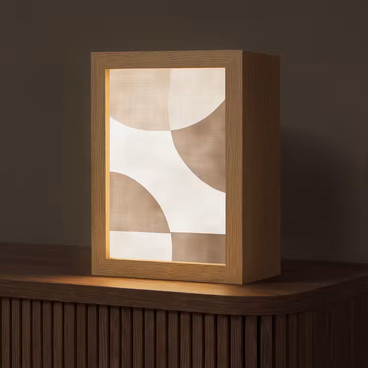 Snijdende cirkels - Overlappende vlakken Light Box met kabel (Tafellamp) klein -z3d_website