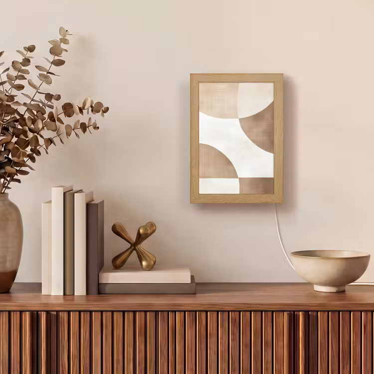 Snijdende cirkels - Overlappende vlakken Light Box met kabel (Tafellamp) klein -sfeer2