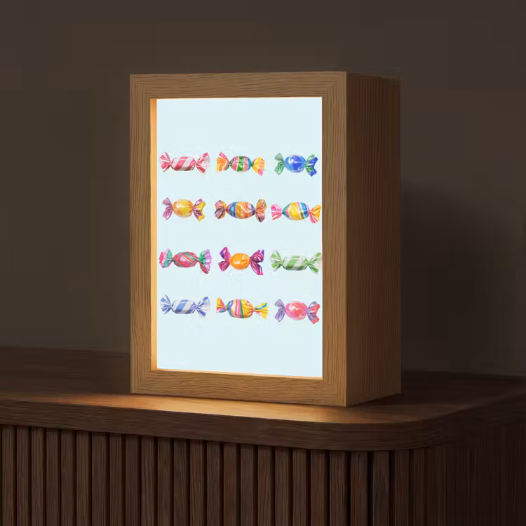 Snoepjes - Realistisch - Kleurrijk Light Box met kabel (Tafellamp) klein -z3d_website
