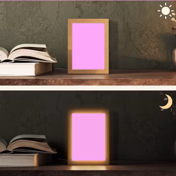 Soft - Lavender - Roze Light Box met kabel (Tafellamp) klein 925 -sfeer3