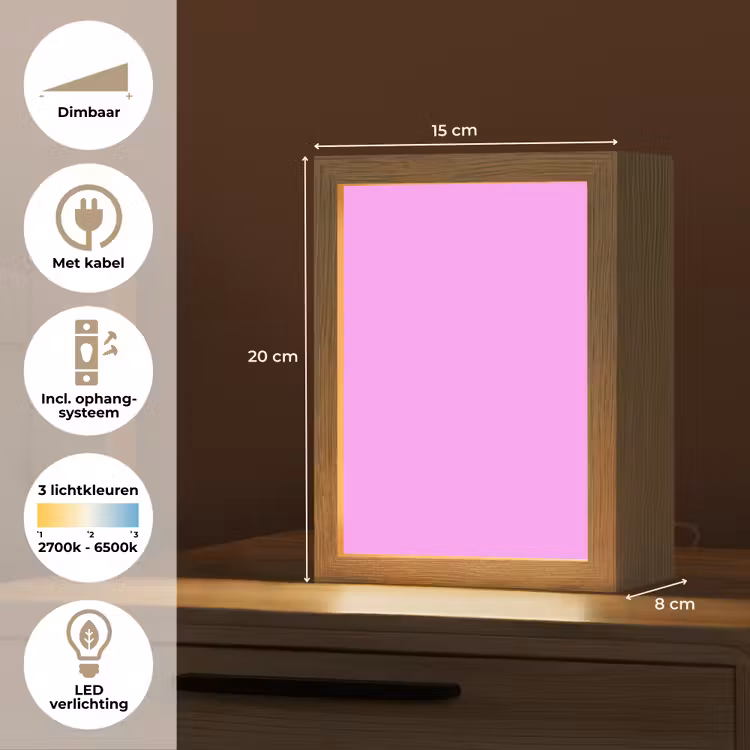 Soft - Lavender - Roze Light Box met kabel (Tafellamp) klein 925 -USP_NL