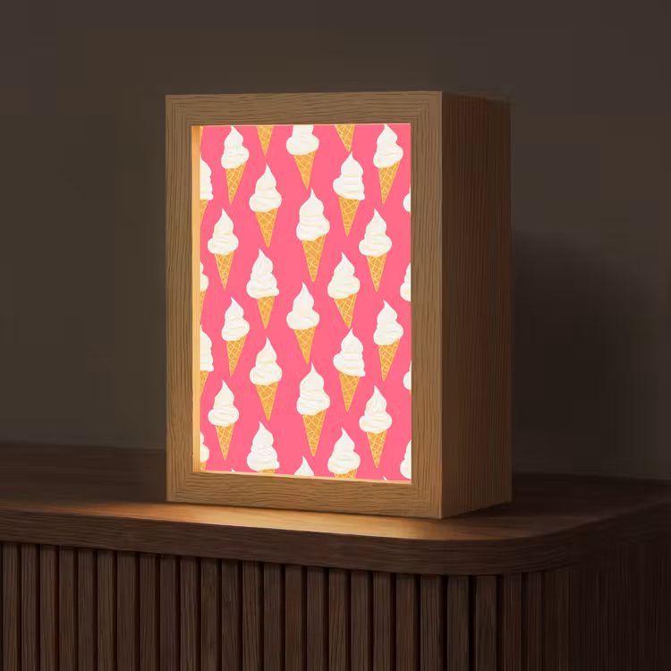 Softijs - Horentje - Roze Light Box met kabel (Tafellamp) klein 925 -z3d_website