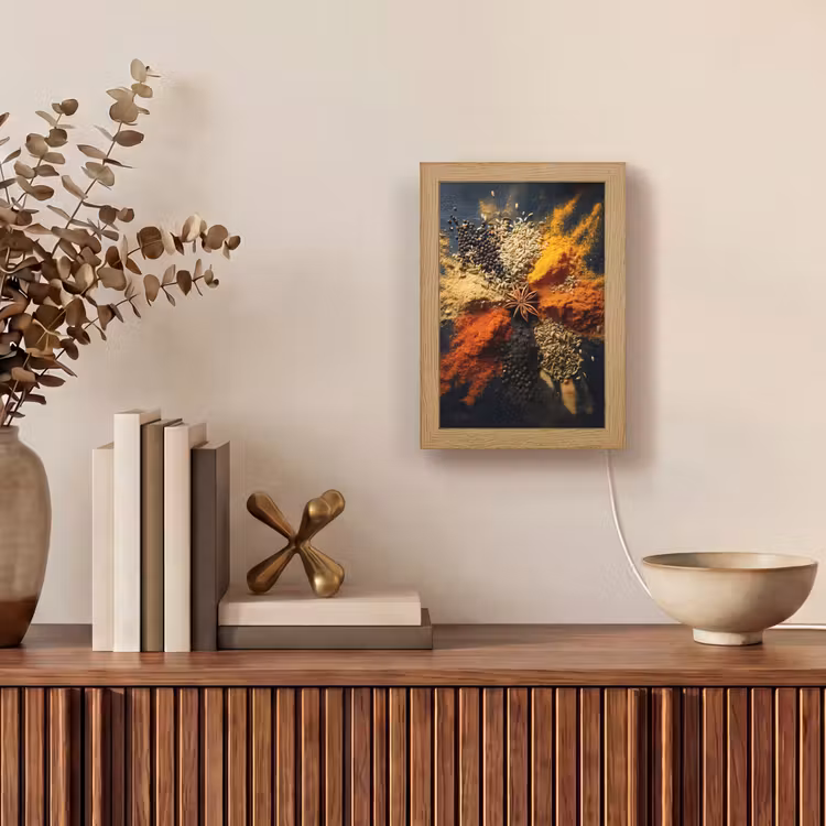 Specerijen - Explosie - Oranje Light Box met kabel (Tafellamp) klein -sfeer2