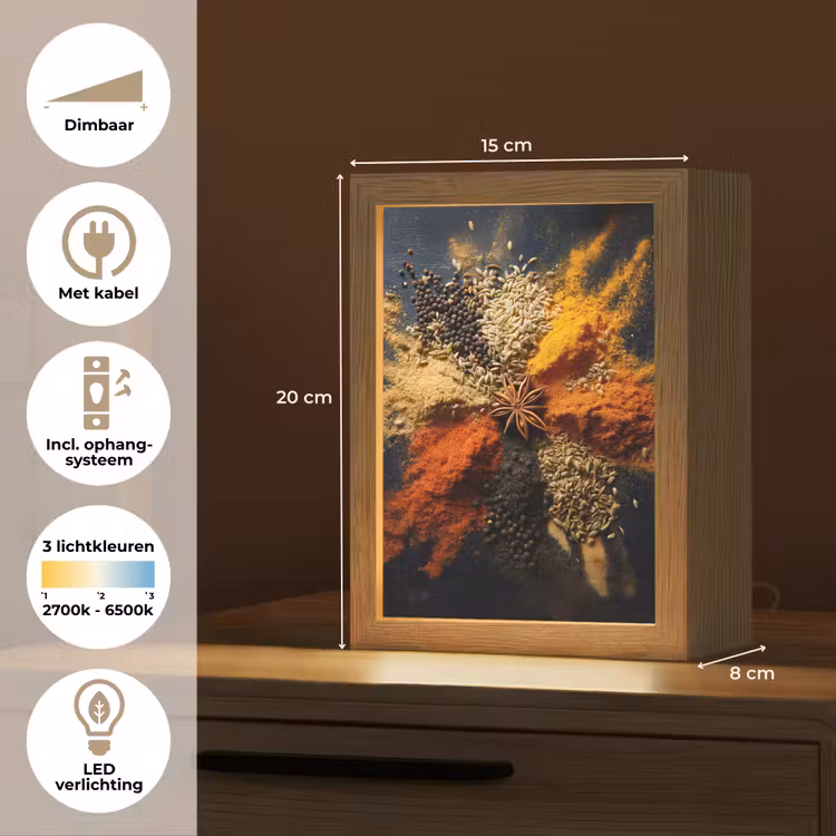 Specerijen - Explosie - Oranje Light Box met kabel (Tafellamp) klein -USP_NL