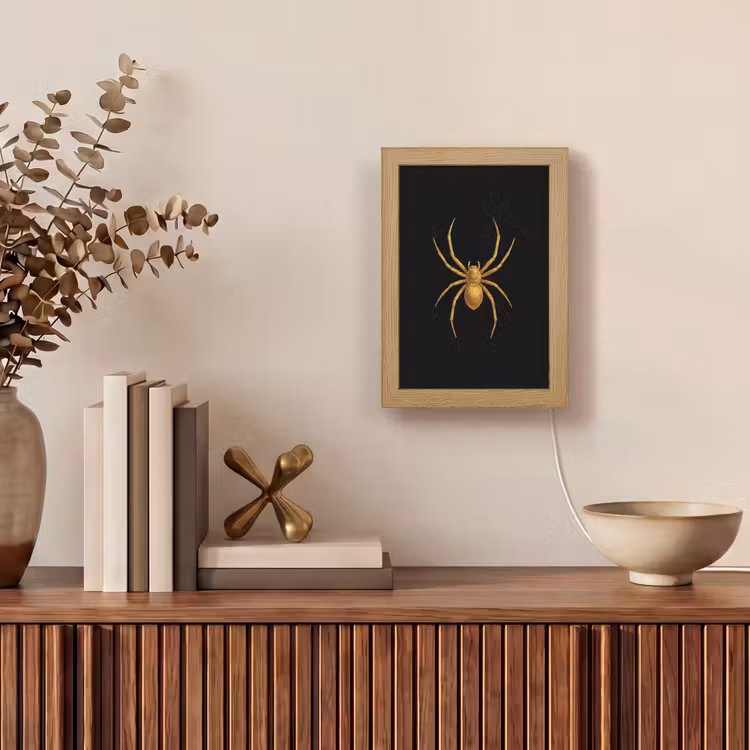 Spin - Goud - Minimalistisch - Poten Light Box met kabel (Tafellamp) klein -sfeer2