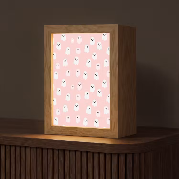 Spookjes - Patroon - Roze Light Box met kabel (Tafellamp) klein 925 -z3d_website