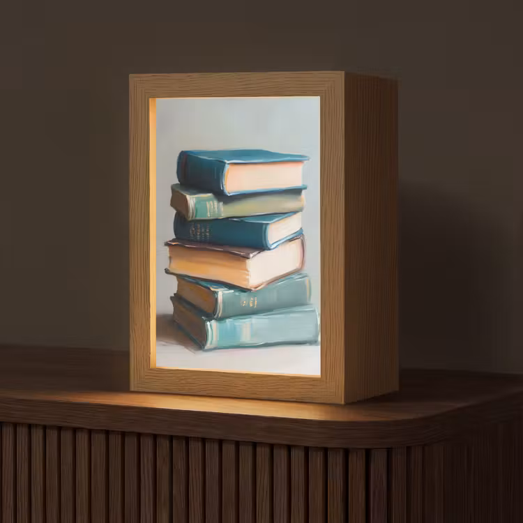 Stapel - Boeken - Groen - Daglicht Light Box met kabel (Tafellamp) klein -z3d_website