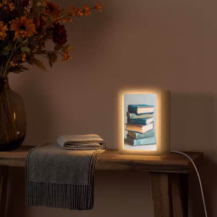 Stapel - Boeken - Groen - Daglicht Light Box met kabel (Tafellamp) klein -sfeer4
