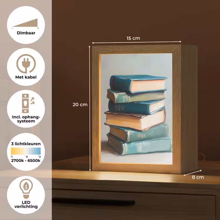 Stapel - Boeken - Groen - Daglicht Light Box met kabel (Tafellamp) klein -USP_NL