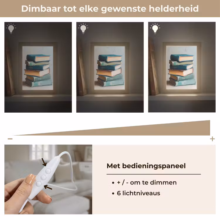 Stapel - Boeken - Groen - Daglicht Light Box met kabel (Tafellamp) klein -USP_dimbaarNL