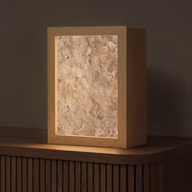 Steen - Natuur - Textuur - Abstract - Bruin Light Box met kabel (Tafellamp) klein -z3d_website