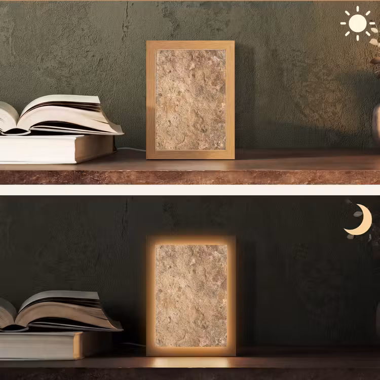 Steen - Natuur - Textuur - Abstract - Bruin Light Box met kabel (Tafellamp) klein -sfeer3