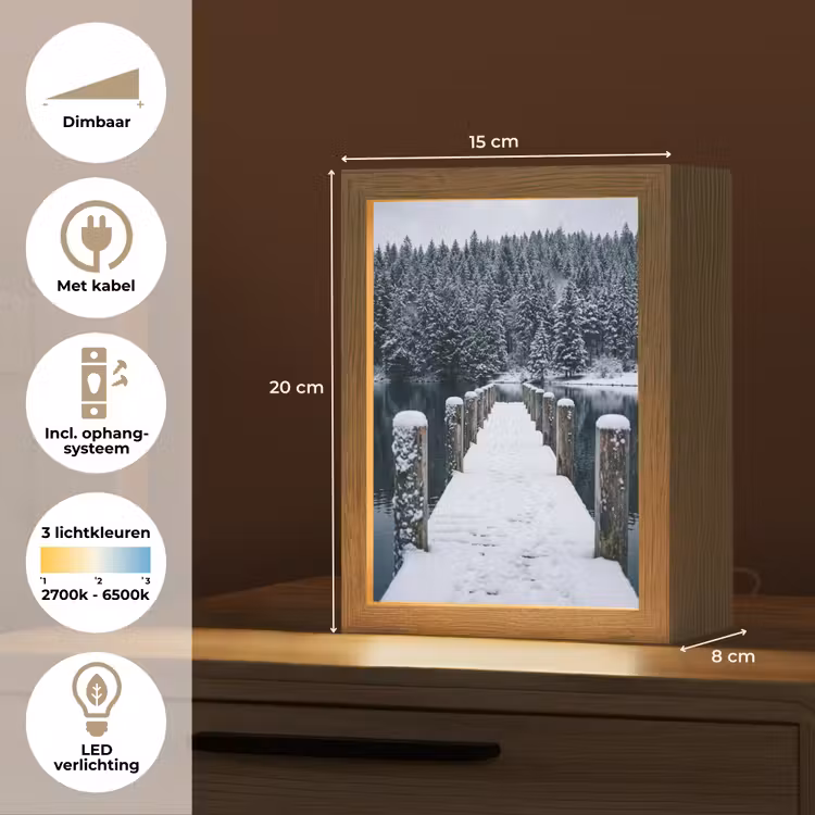 Steiger - Meer - Sneeuw - Bergen - Rustgevend Light Box met kabel (Tafellamp) klein -USP_NL