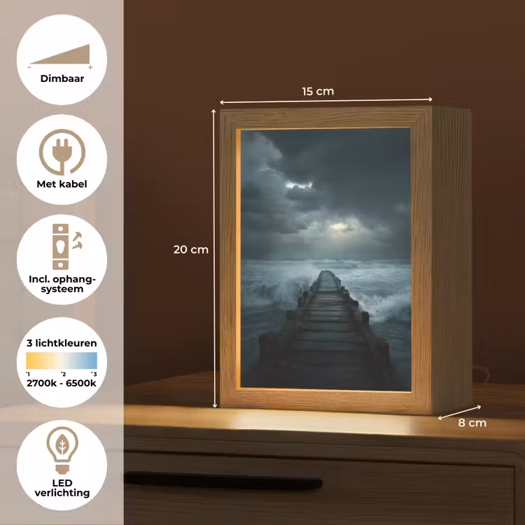 Steiger - Storm - Golven Light Box met kabel (Tafellamp) klein -USP_NL
