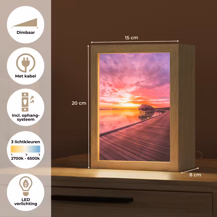 Steiger - Water - Zon - Roze - Horizon Light Box met kabel (Tafellamp) klein -USP_NL