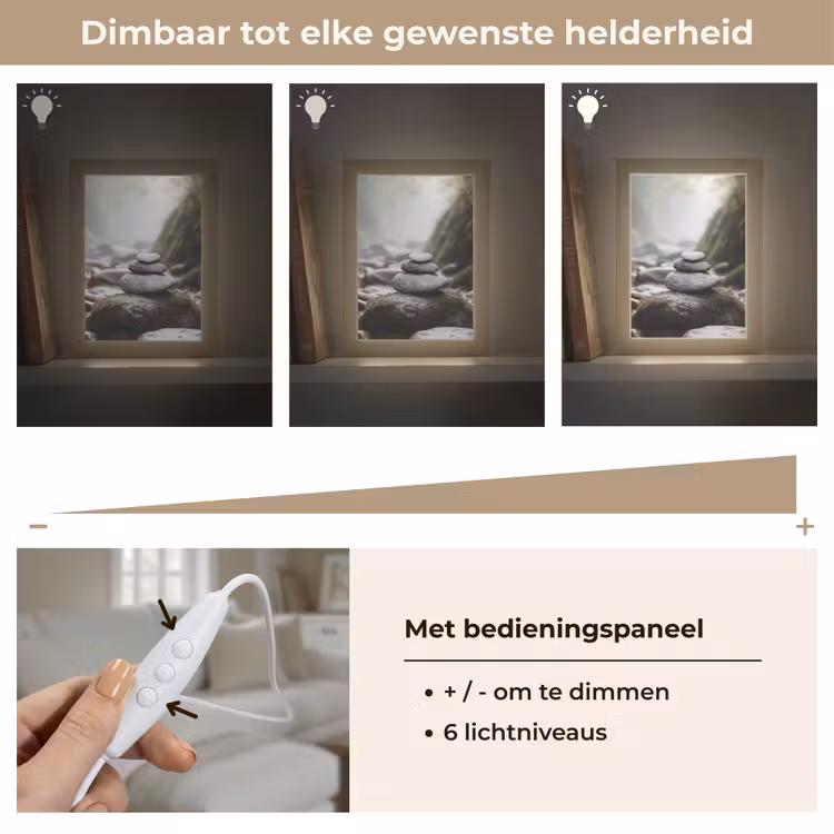 Stenen - Stapel - Natuur Light Box met kabel (Tafellamp) klein -USP_dimbaarNL